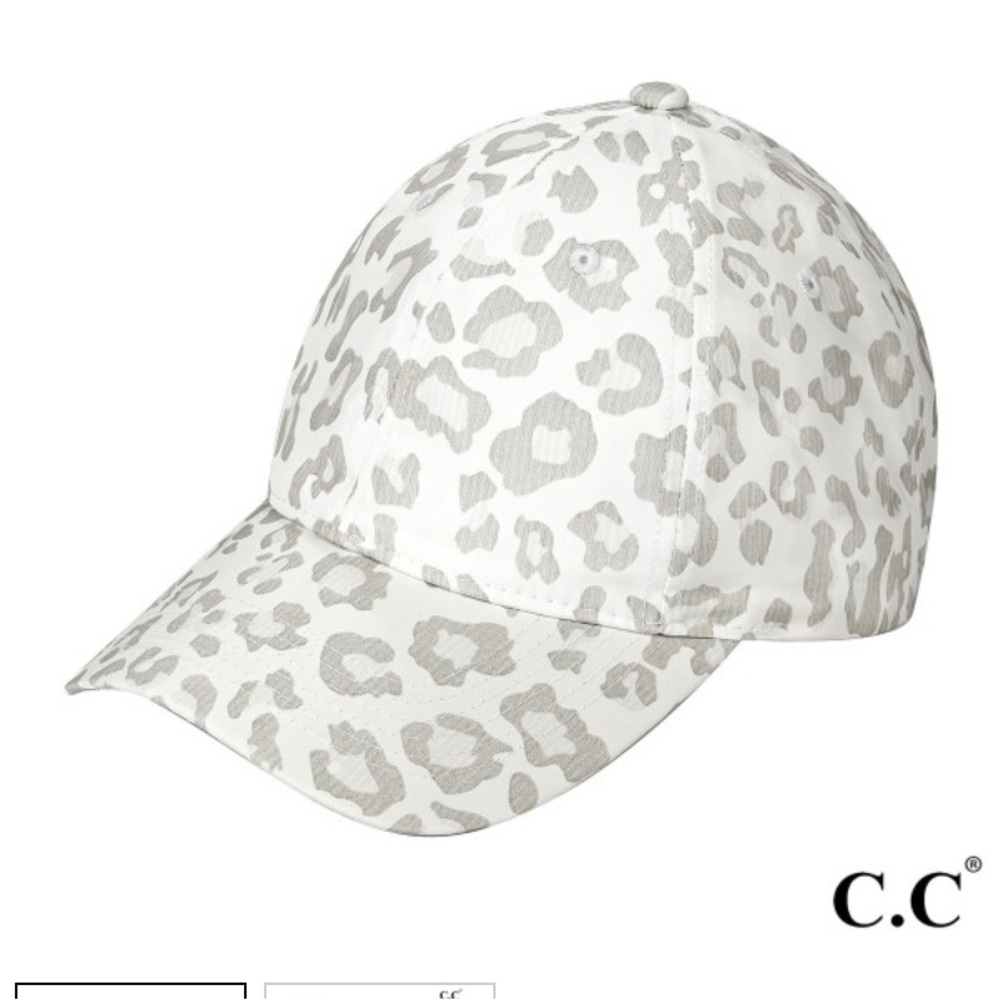 Cheetah print messy bun hat